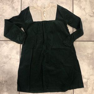 Olive Juice Emerald Corduroy Bib Dress